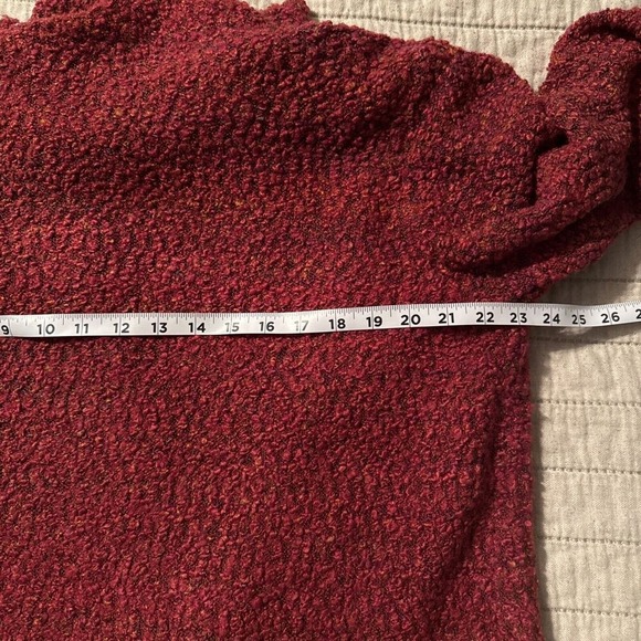 Habitat Cardigan Women's LG Chunky Knit Red/Pink Cowl Neck Open Front Lagenlook - Picture 5 of 16